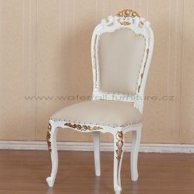 Retro zámecká jídelní židle Ivory / slonová kost