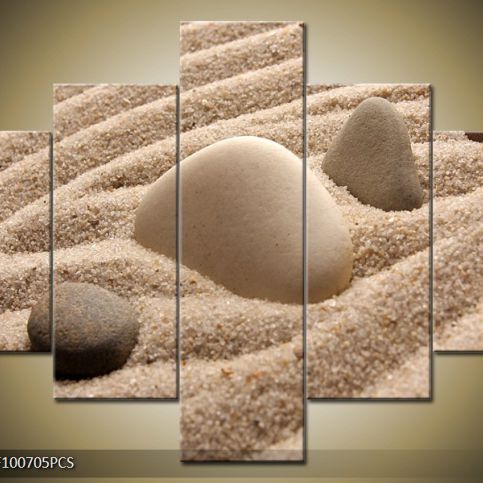 Vícedílný obraz Kámen v písku 100x70 cm - LEDobrazy.cz