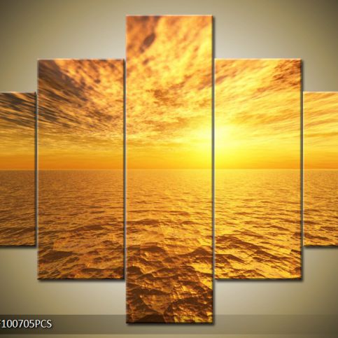 Vícedílný obraz Západ slunce a oceán 100x70 cm - LEDobrazy.cz