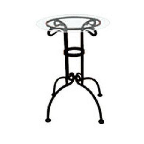 IRON - ART Květinový stolek kruhový OHIO - Dub IRA.T 0587_D (Dřevěná deska s kulatou hranou,černá,Du - Pěkný-nábytek.cz