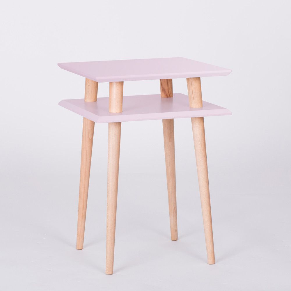 Růžový odkládací stolek Ragaba Square, 43 x 43 cm - Bonami.cz