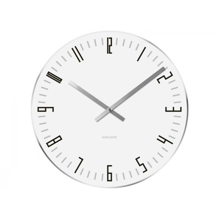 Karlsson Nástěnné hodiny - Karlsson Slim Index White, OE 40 cm - GLIX DECO s.r.o.