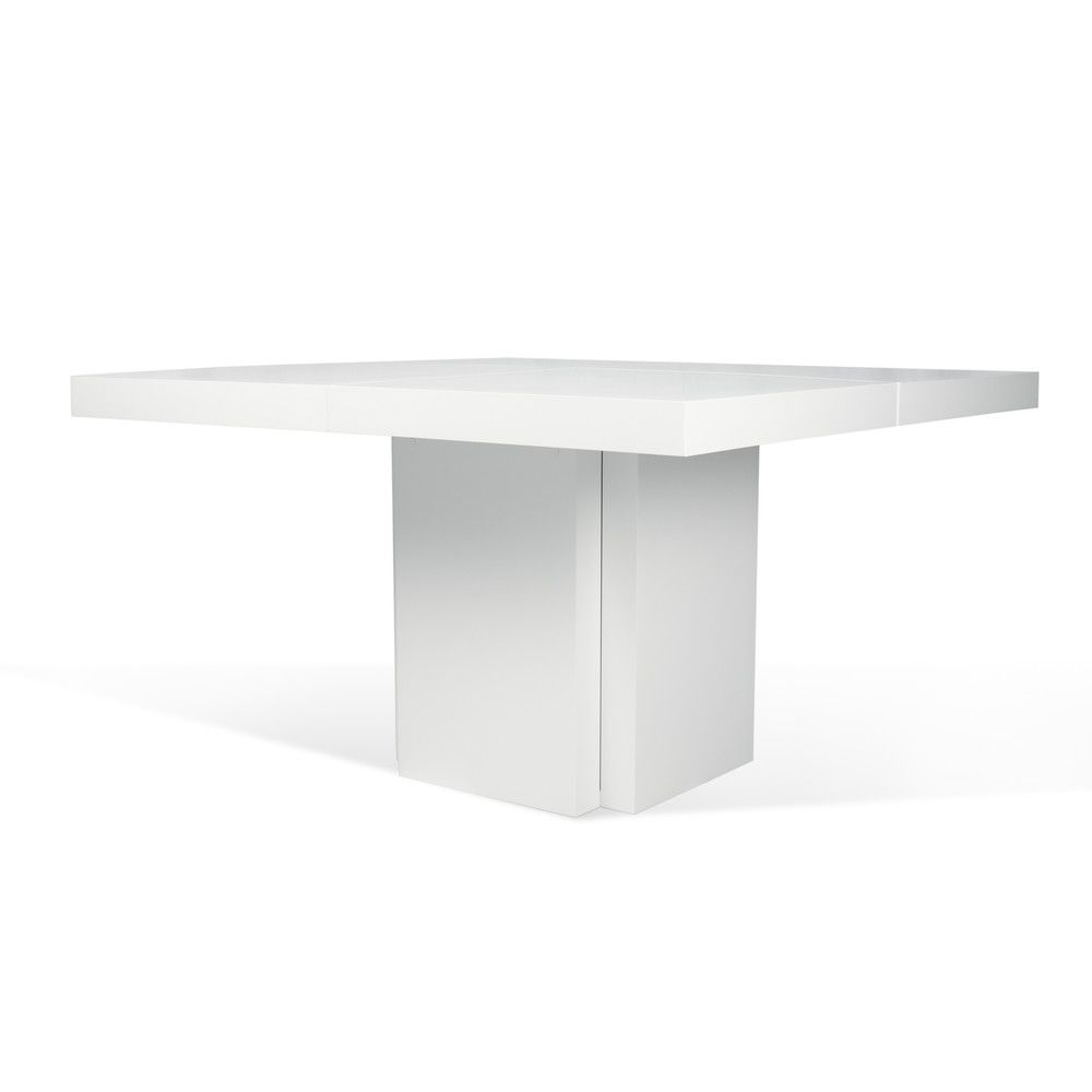 Lesklý bílý jídelní stůl TemaHome Dusk, 150 x 150 cm - Bonami.cz