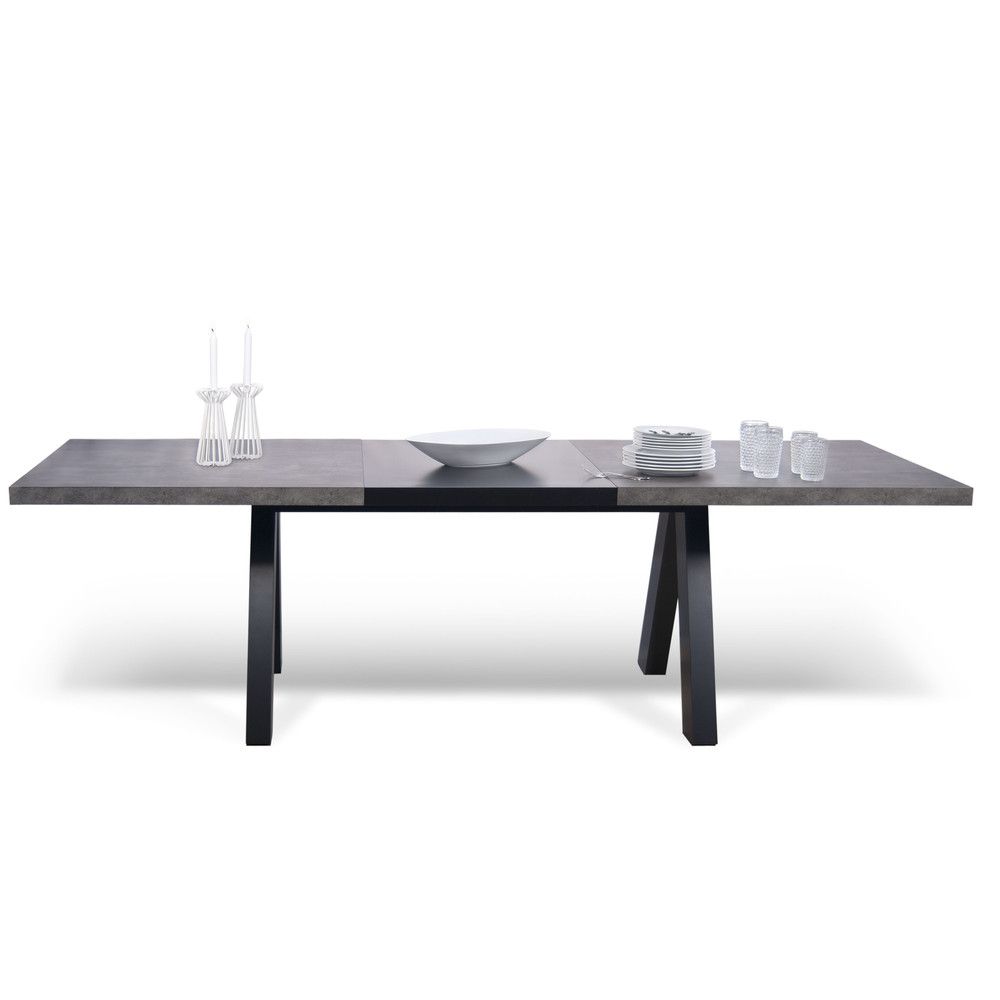 Betonově šedý rozkládací jídelní stůl TEMAHOME Apex 200/250 x 100 cm - Bonami.cz