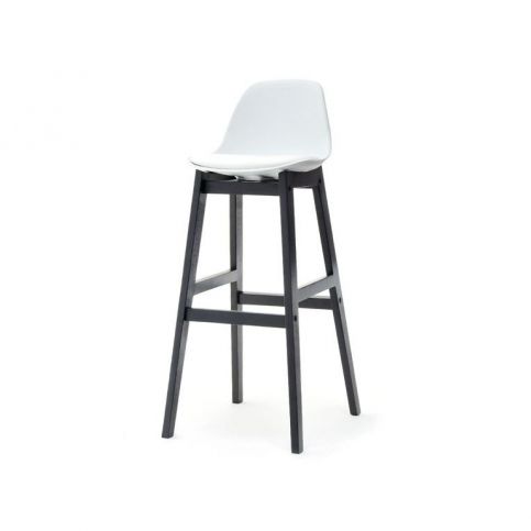 design4life Barová židle LOMELO Bílá/černý buk - Design4life
