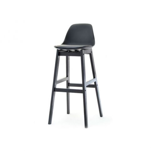 design4life Barová židle LOMELO Černá/černý buk - Design4life