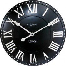 Designové nástěnné hodiny 3083zw Nextime v aglickém retro stylu 35cm - FORLIVING
