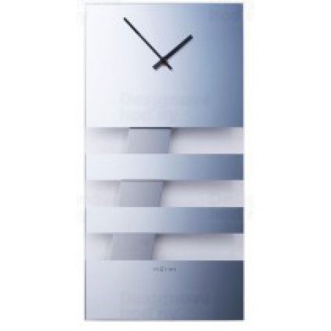 NeXtime 2855mi Bold Stripes silver 38x19cm nástěnné hodiny - VIP interiér