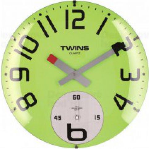 Twins 363 green 35cm nástěnné hodiny - VIP interiér