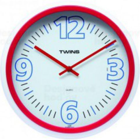 Twins 2896 red 31cm nástěnné hodiny - VIP interiér