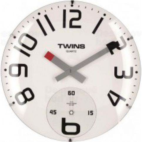 Twins 363 white 35cm nástěnné hodiny - VIP interiér