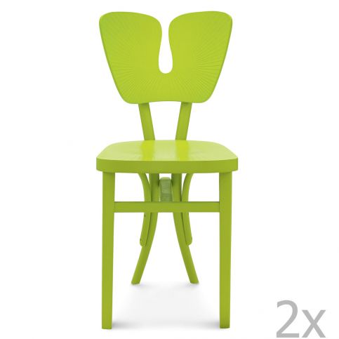 Sada 2 zelených dřevěných židlí Fameg Gitte - Bonami.cz