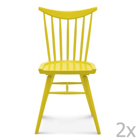 Sada 2 žlutých dřevěných židlí Fameg Anton - Bonami.cz