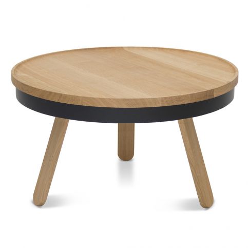 Přírodno-černý odkládací stolek z dubového dřeva s úložným prostorem Woodendot Batea - Bonami.cz