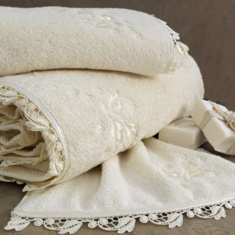Soft Cotton Luxusní ručník NAKKAS 50x100 cm Krémová - VIP interiér