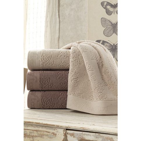 Soft Cotton Maly ručník LEAF 32 x 50 cm Hnědá - VIP interiér