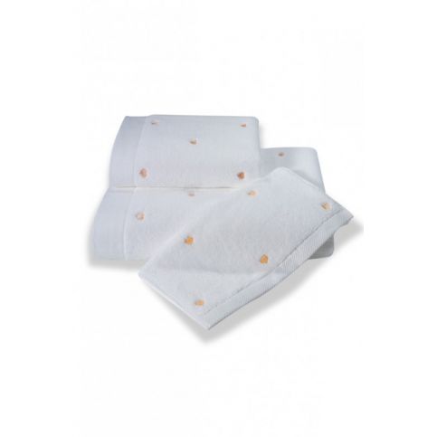 Soft Cotton Malý ručník MICRO LOVE 32x50 cm Bílá / lososové srdíčka - VIP interiér
