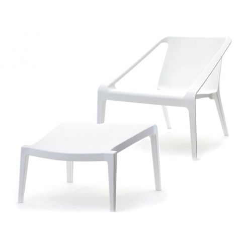 design4life Židle & podnožka COMONA Bílá - Design4life