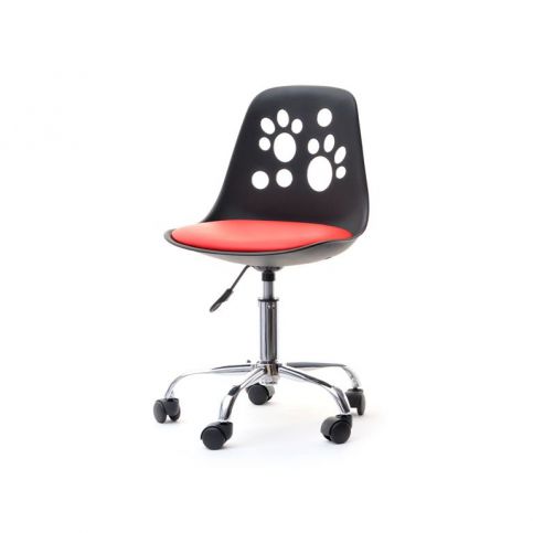 design4life Otočná židle pro děti PETS Černo-červená - Design4life