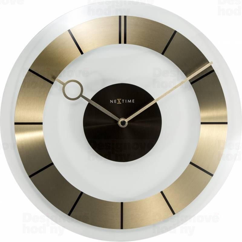 Designové nástěnné hodiny 2790go Nextime Retro Gold 31cm - FORLIVING