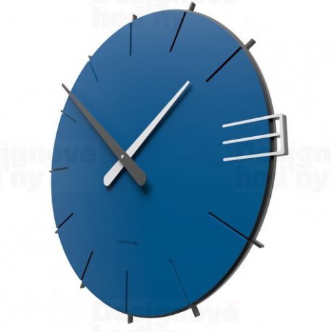 CalleaDesign 10-019 Mike tmavě modrá klasik-75 - ral5017 42cm nástěnné hodiny - VIP interiér