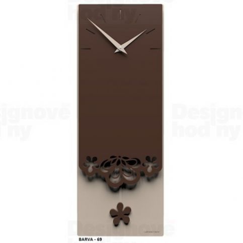 CalleaDesign 56-11-1 Merletto Pendulum čokoládová-69 - ral8017 59cm nástěnné hodiny - VIP interiér