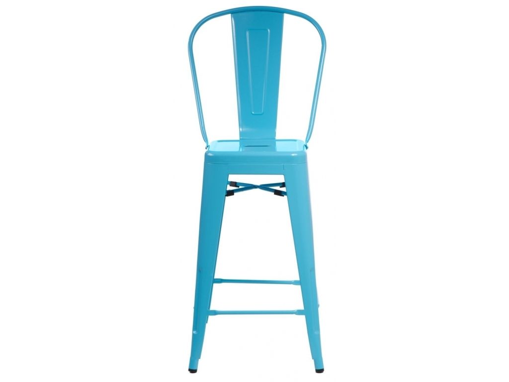Barová židle Paris Back inspirovaná Tolix modrá  - 96design.cz