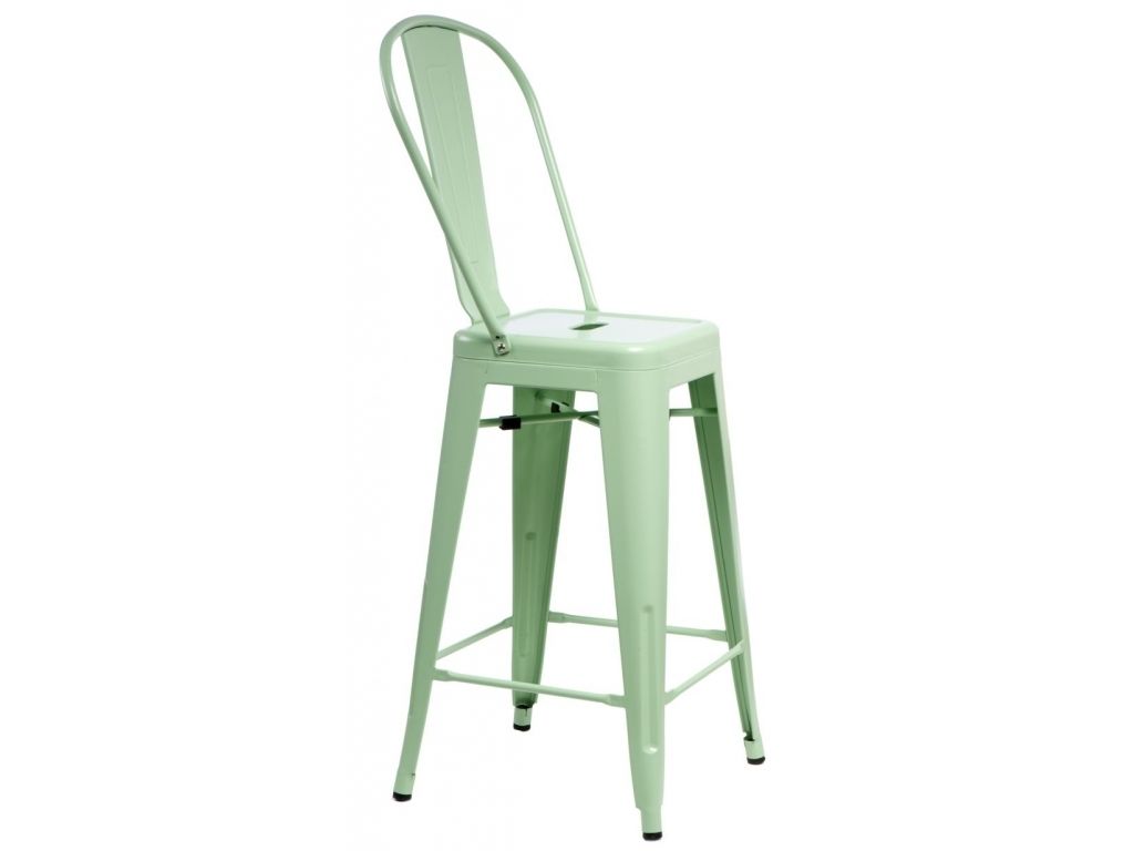 Barová židle Paris Back inspirovaná Tolix zelená  - 96design.cz