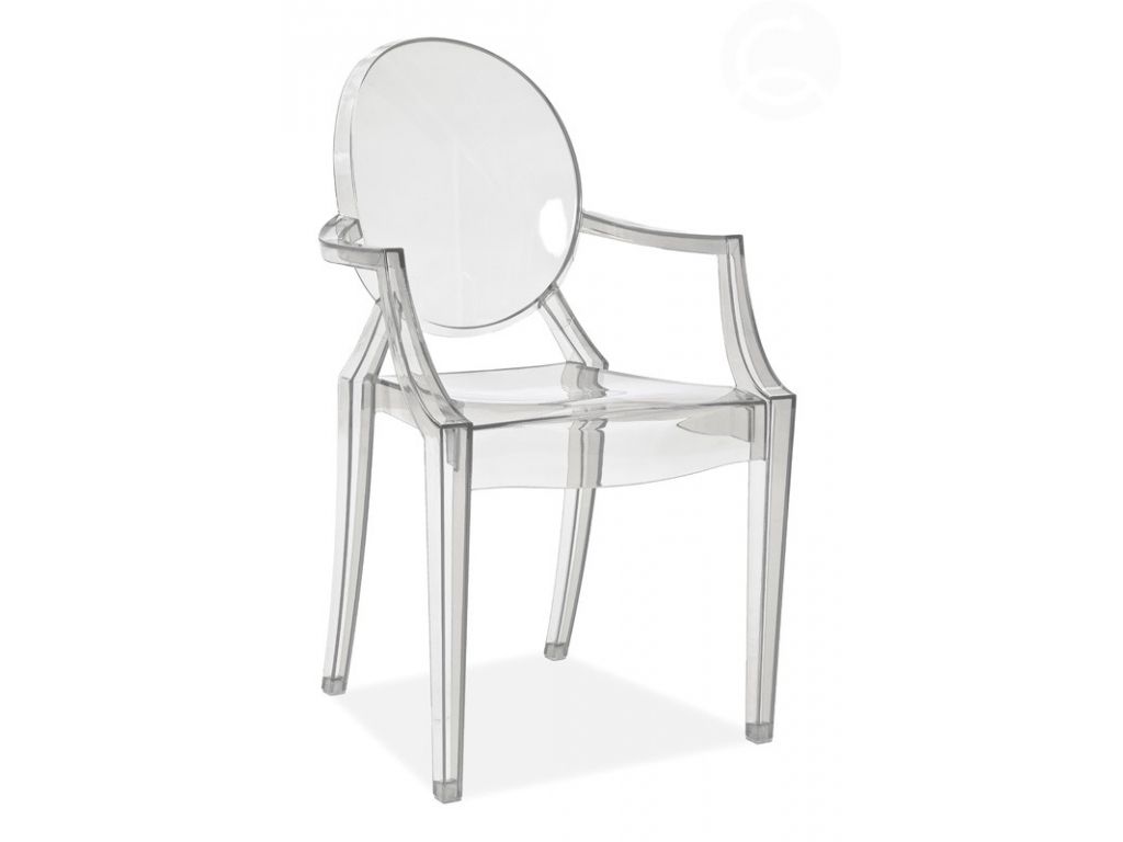 Jídelní židle Royal inspirovaná Louis Ghost šedá transparentní  - 96design.cz