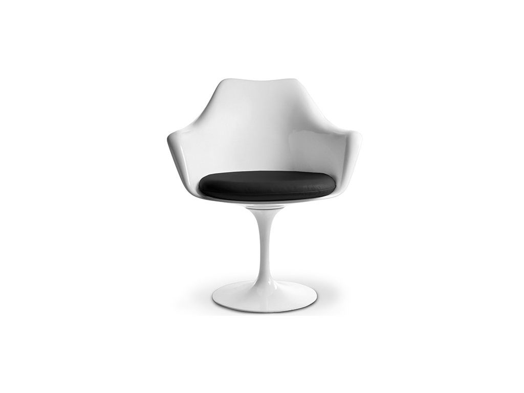 Jídelní židle Tulare inspirovaná Tulip Armchair bílo-šedá  - 96design.cz
