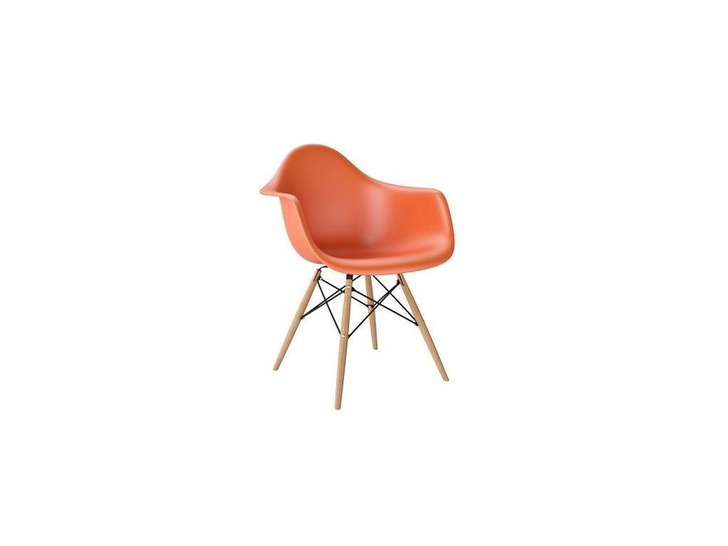 Jídelní židle P018W PP inspirovaná DAW oranžová  - 96design.cz