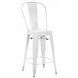 Barová židle Paris Back inspirovaná Tolix bílá 