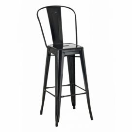 Barová židle Paris Back inspirovaná Tolix černá 
