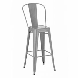 Barová židle Paris Back inspirovaná Tolix šedá 