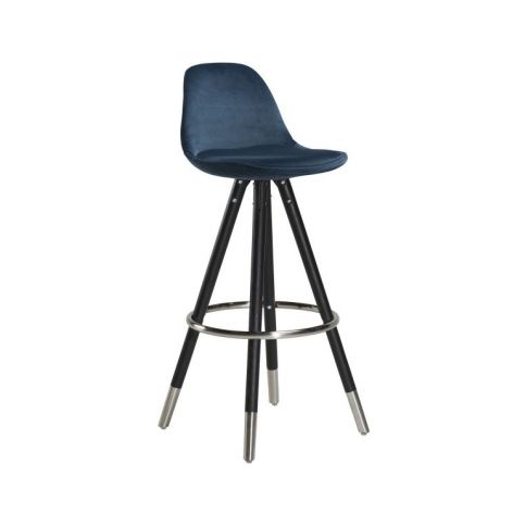 Barová židle DanForm Orso, modrý samet, černá podnož/matný chrom DF201500170-182 DAN FORM - Designovynabytek.cz