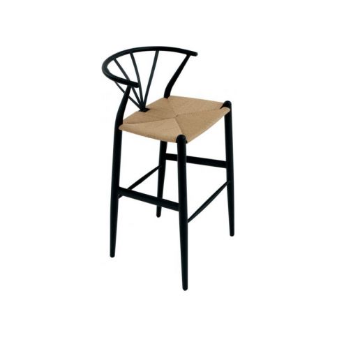 Barová židle DanForm Delta, černá, přírodní výplet DF204400501 DAN FORM - Designovynabytek.cz
