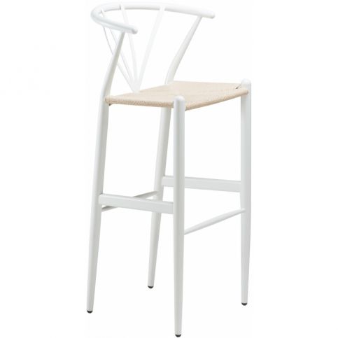 Barová židle DanForm Delta, bílá, přírodní výplet DF104400700 DAN FORM - Designovynabytek.cz
