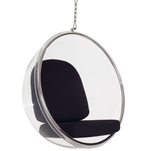 Křeslo Ball Chair ring, transparentní s černým sedákem 17550 CULTY - Designovynabytek.cz