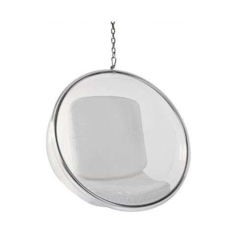 Křeslo Ball Chair ring, transparentní s bílým sedákem 27591 CULTY - Designovynabytek.cz