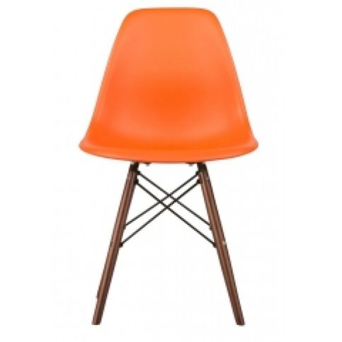 Židle DSW, oranžová (Tmavý buk)  - Designovynabytek.cz