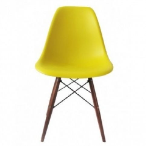 Židle DSW, žlutá (Tmavý buk)  - Designovynabytek.cz