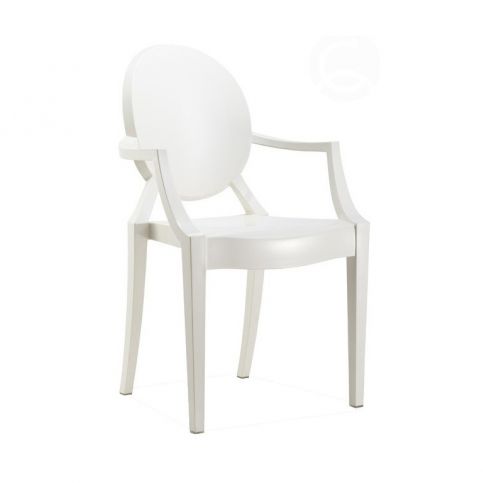 Designová židle Ghost s područkami, bílá - Designovynabytek.cz