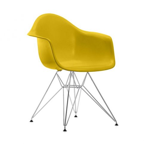 Designová židle DAR, žlutá (RAL 9005)  - Designovynabytek.cz