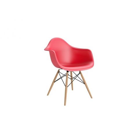 Designová židle DAW, červená (Tmavý buk)  - Designovynabytek.cz