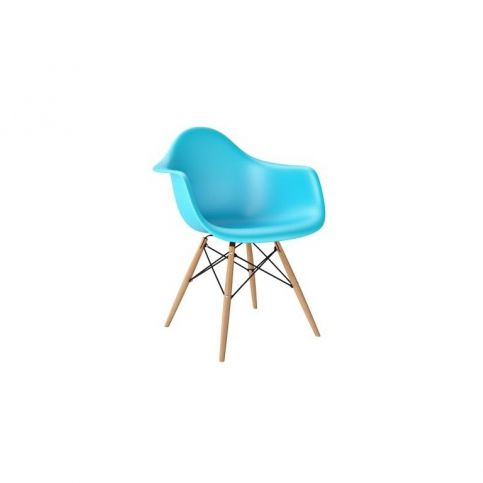 Designová židle DAW, sky blue (Tmavý buk)  - Designovynabytek.cz