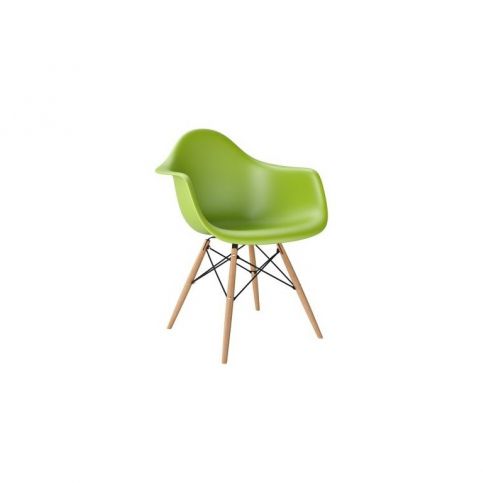 Designová židle DAW, zelená (Tmavý buk)  - Designovynabytek.cz