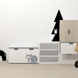 Samolepyk na zeď na téma les s nábytkem Ikea Stuva
