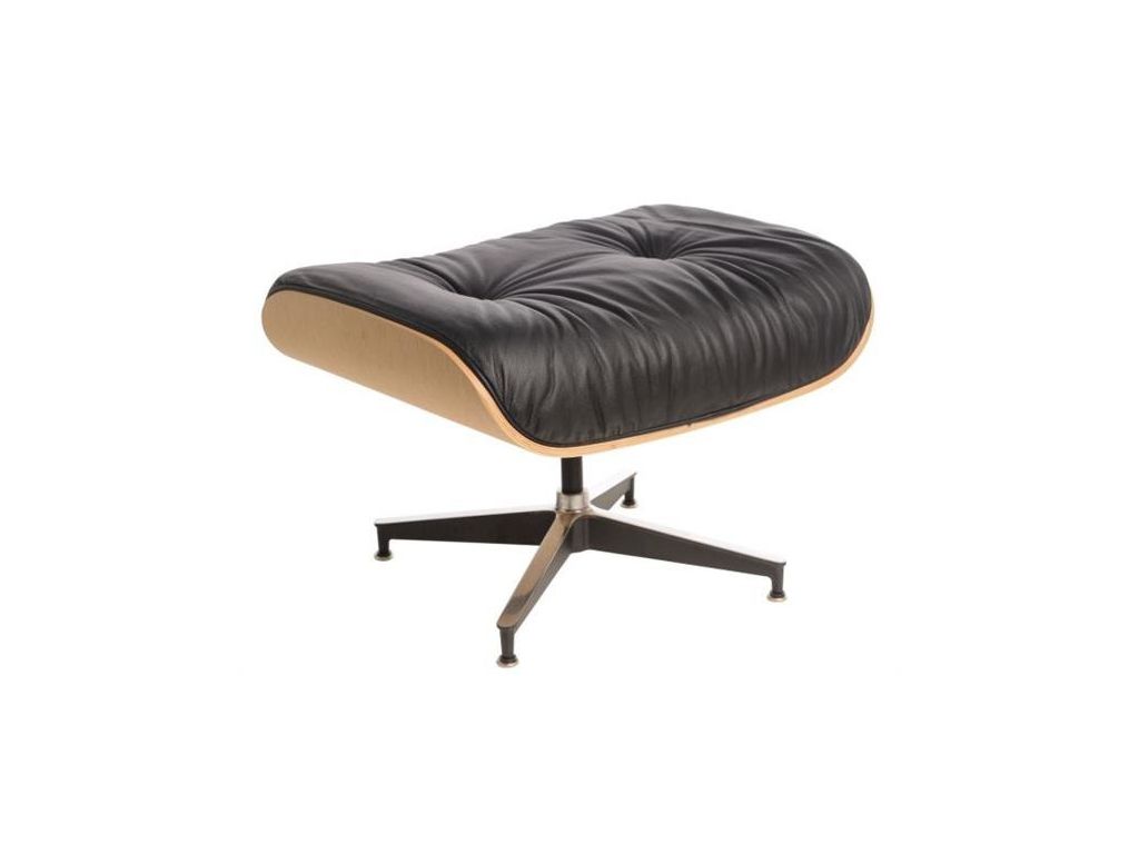 Podnožka Vip inspirovaná Lounge Chair černá / přírodní  - 96design.cz