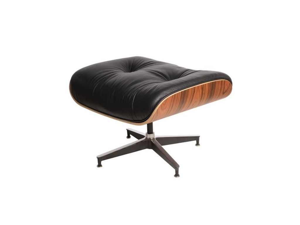Podnožka Vip inspirovaná Lounge Chair černá / palisandr  - 96design.cz