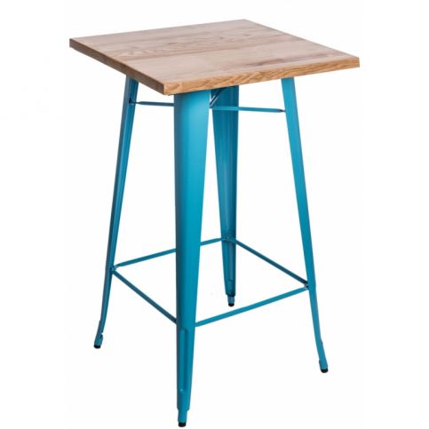 . Barový stůl France Ash Wood Blue, 60x60x106 cm - Alomi Design